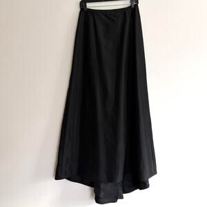 Vintage 90s Cache Black Satin Train Maxi Skirt Formal Prom Whimsigoth Goth 10